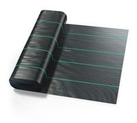 Velway Toile de Paillage 2x25M - Geotextile de Paillage Contre Les Mauvais Herbes en 100g/m² Fibres de Polypropylène Tissées Perméable à l'eau, (2 pièces 2x12,5 m) (L'emballage peut varier)