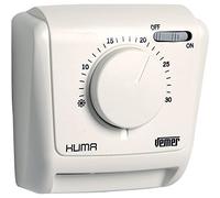 VEMER VE022000 KLIMA in - Thermostat d'ambiance Mécanique avec Bouton, Fonction Chauffage et de Refroidissement + Interrupteur on/Off, Blanc
