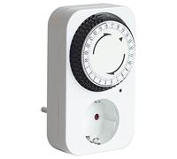 VEMER VE027900 TWINPLUG-D SCHUKO - Minuteur Mécanique Journalier, Prise électrique Schuko, Programmateur pour contrôle Lumières, TV, Radio et Petits Appareils électroménagers, Blanc