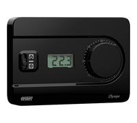 VEMER VE758000 OLYMPO LCD - Thermostat Mural d'ambiance pour Le Chauffage et la Climatisation, Affichage LCD, Alimentation 230V, Noir