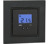 Vemer VE780301 Celo LCD INT - Thermostat Électronique à encastrer (2 Modules) Compatible avec Les boîtes encastrables Ronde, Alimentation 230 V, Gris Anthracite/Blanc