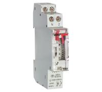 VEMER VE786900 T001 - Interrupteur Horaire Électromécanique, Minuterie avec Programmation Journalière, Montage sur Rail DIN, Blanc
