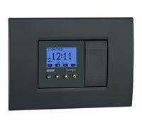 VEMER VE787500 Tempo Interrupteur numérique pour Programmation horaire ou astronomique, minuterie idéale pour Stores, lumières, portails, Installation boîte encastrée (2 modules), Blanc/Gris