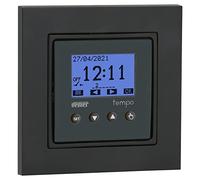 VEMER VE787501 Tempo-INT Interrupteur numérique pour Programmation horaire ou astronomique, minuterie idéale pour Stores, lumières, portails, Installation sur boîte encastrée Ronde, Blanc et Gris