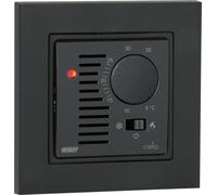 Vemer VE789401 CELO INT Thermostat électronique à poignée 2 modules, Compatible avec boîtes à encastrer Rondes, Alimentation 230 V, Gris Anthracite/Blanc