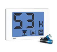 VEMER VE791200 AKUOS - Hygrostat mural à écran tactile numérique, alimentation par batterie, blanc