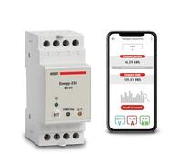 VEMER VE794600 ENERGY WIFI - Compteur Electrique Consommation WiFi, Mesure d'énergie avec Application Pour Systèmes Monophasés, Installation sur Barre DIN, Blanc