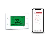 VEMER VE795800 TUO 4G - Thermostat Connecté 4G-LTE avec SIM incluse, Thermostat Intelligent avec APP, Configuration via Bluetooth, Programmation Hebdomadaire pour Chaudière, Alimentation 230V, Blanc