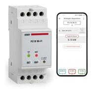 VEMER VE799700 PC1R WIFI: Centralina Controllo Carichi Smart Anti Blackout, Relè Gestione Carichi WiFi con APP, Misuratore Consumo Elettrico, Installazione su Barra DIN, Bianco
