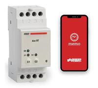 VEMER VE799900 Duo BT - Interrupteur Horaire Astronomique Bluetooth avec APP, Programmateur Digital, Minuterie avec Montage Rail DIN, 2 Relais, Blanc