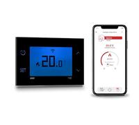 VEMER VE801200 TUO GO WI-FI - Termostato WiFi da Parete, Cronotermostato Smart Con App, Configurazione Iniziale Con Bluetooth, Programmazione Settimanale per Caldaia, Alimentazione 230V, Nero