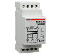 VEMER VN312500 TMD 15/12 - Transformateur de sonnerie pour rail DIN, transformateur avec tension primaire de 230V, tension secondaire de 4-8-12V et puissance de 15VA, de couleur blanche