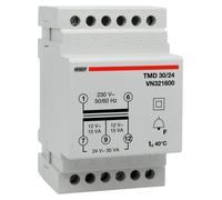 VEMER VN321600 TMD 30/24 - Transformateur de sonnerie pour profilés chapeau, transformateur avec tension primaire 230V, tension secondaire 12-24V et puissance 30VA, blanc