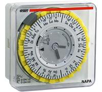 VEMER VP887400 Napa-RW - Interrupteur Horaire Électromécanique à Chevaliers, Programmation Hebdomadaire, Installation de Panneau, Gris Clair