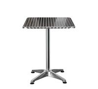 Vendeur pro Table de Bar Table de Cuisine en Acier Inoxydable et Alu, Table Haute Carrée, Réglable en Hauteur 70 ou 110 cm, Table Haute de Bar Bistro Salle à Manger