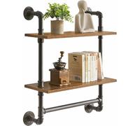 Vendos85 Étagère murale industrielle cuisine - Marron
