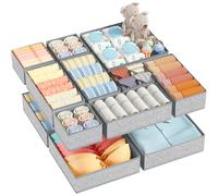 Vendos85 Lot de 12 boîtes de rangement pliables - Gris