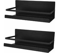 Vendos85 Lot de 2 étagères à épices magnétiques - Noir