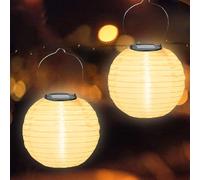 Vendos85 Lot de 2 lanternes solaires rondes ajourées métal