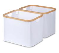 Vendos85 Lot de 2 paniers à linge - Blanc