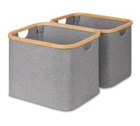 Vendos85 Lot de 2 paniers à linge - Gris