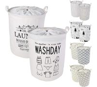 Vendos85 Lot de 2 paniers à linge - Multicolore
