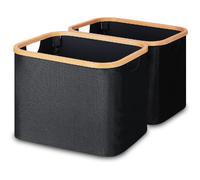 Vendos85 Lot de 2 paniers à linge - Noir