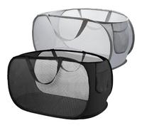Vendos85 Lot de 2 paniers à linge - Noir