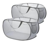 Vendos85 lot de 2 paniers à linge pliables - Gris