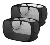 Vendos85 lot de 2 paniers à linge pliables - Noir