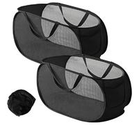 Vendos85 Lot de 2 paniers à linge pliables - Noir