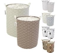 Vendos85 Lot de 2 paniers à linge ronds - Multicolore