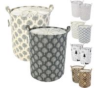 Vendos85 Lot de 2 paniers à linge ronds - Multicolore