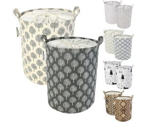 Vendos85 Lot de 2 paniers à linge ronds - Multicolore