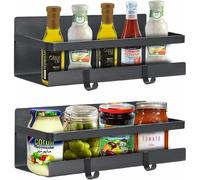 Vendos85 Lot de 2 porte-épices magnétiques - Noir