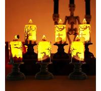 Vendos85 Lot de 3 décorations LED Halloween - Blanc et orange