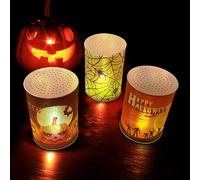 Vendos85 Lot de 3 LED décoratives Halloween - Orange