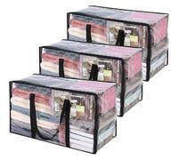 Vendos85 Lot de 3 sacs de rangement - Transparent