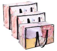 Vendos85 Lot de 3 sacs de rangement - Transparent