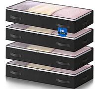 Vendos85 Lot de 4 sacs de rangement pliables - Noir