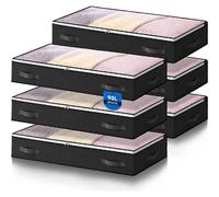 Vendos85 Lot de 6 sacs de rangement tissu - Noir