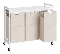 Vendos85 Panier à linge 3 compartiments - Blanc