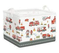 Vendos85 Panier à linge enfant camion de pompiers - Multicolore