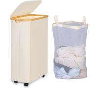 Vendos85 Panier à linge rectangulaire - Beige