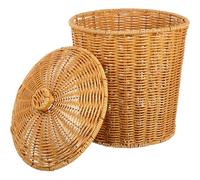 Vendos85 Panier à linge rond en rotin - Marron