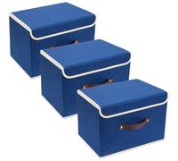 Vendos85 Set 3 boîtes de rangement - Bleu