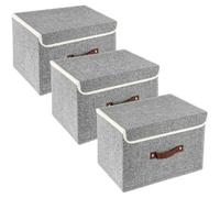 Vendos85 Set 3 boîtes de rangement - Gris