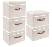 Vendos85 Set 5 boîtes de rangement - Beige