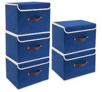 Vendos85 Set 5 boîtes de rangement - Bleu