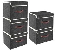 Vendos85 Set 5 boîtes de rangement - Noir